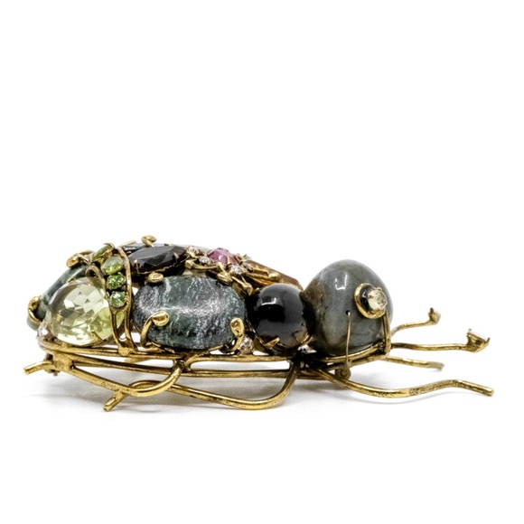 C&D JEWELRY Vintage Costume Large Ant Insect Bug Gem Brooch Pin Iradj Moini - Picture 6 of 12